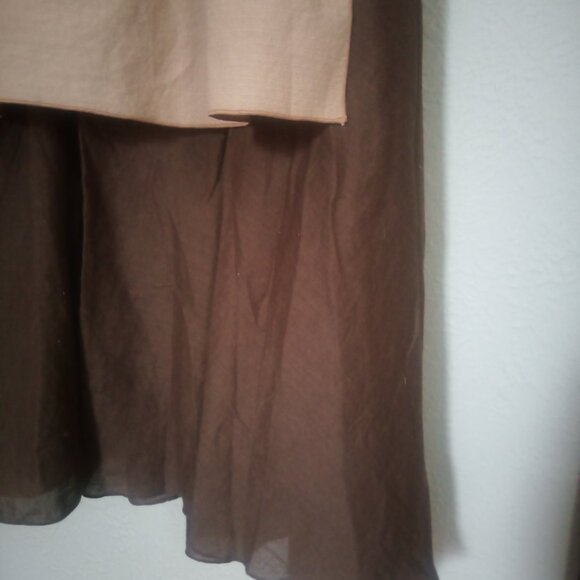 Brown beige linen apron dress Aya Sacredwear SMALL - Picture 4 of 6